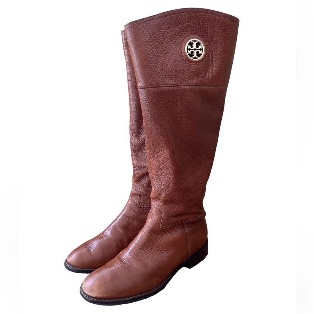 Tory Burch Women’s Tumbled Brown Leather Junction Riding Boot Size 8.5 M